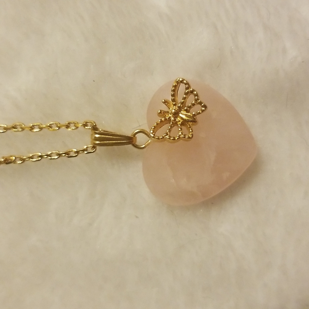 Avon Heart Butterfly Quartz Necklace